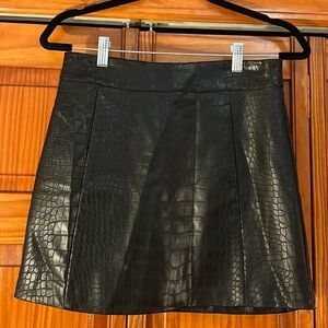 Faux leather snakeskin skirt